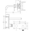 Brauer Carving 5-GK-083-B6 inbouw wastafelmengkraan met gebogen uitloop en afdekplaat model A2 koper geborsteld PVD