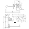Brauer Carving 5-NG-004-B6-65 inbouw wastafelmengkraan met gebogen uitloop en rozetten model A1 RVS geborsteld PVD