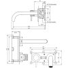 Brauer Carving 5-NG-083-B6-65 inbouw wastafelmengkraan met gebogen uitloop en rozetten model A2 RVS geborsteld PVD
