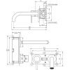 Brauer Edition 5-GG-083 inbouw wastafelmengkraan met gebogen uitloop en rozetten model A2 goud geborsteld PVD