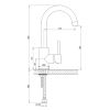 Brauer Ausgabe 5-GK-003-R2 Waschtischmischer mit drehbarer runder Auslauf Modell B Kupfer gebürstet PVD