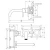 Brauer Edition 5-GK-004-B5-65 inbouw wastafelmengkraan met gebogen uitloop en rozetten model B1 koper geborsteld PVD