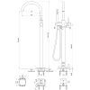 Brauer Edition 5-GM-042-1 freestanding bath mixer SET 01 gunmetal brushed PVD