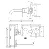 Brauer Edition 5-NG-004-B3-65 inbouw wastafelmengkraan met gebogen uitloop en rozetten model C1 RVS geborsteld PVD
