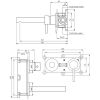 Brauer Edition 5-NG-004-S3-65 inbouw wastafelmengkraan met rechte uitloop en rozetten model C1 RVS geborsteld PVD
