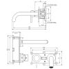 Brauer Edition 5-NG-083-B1-65 inbouw wastafelmengkraan met gebogen uitloop en rozetten model E2 RVS geborsteld PVD