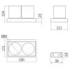 Inda Claire A7110FNE04 wandbekerhouder met twee glazen mat zwart/ fumé glas