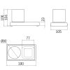 Inda Claire A7110ZAC04 bekerhouder met zeepschaal geborsteld nikkel/ fumé glas