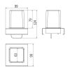 Inda Indissima A8867MNE21 zeepdispenser met hendel module 100mm mat zwart/ gesatineerd glas
