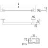 Inda Lea A1818AWM handdoekhouder 360mm mat wit