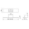 Looox Bath Collection WBSHELF69MW badplank 69 cm massief eiken old grey met inzet mat wit