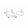 Pressalit Choice Q10150 handdoekhaakje pen glanzend staal (2 stuks)