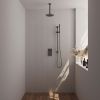 Brauer Carving 5-GM-137 thermostatische inbouw regendouche 3-weg omstelling SET 41 gunmetal geborsteld PVD