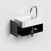 Clou Flush CL073603021 offener Schrank mit Handtuchhalter für Flush 3 Handwaschbecken rechts, Edelstahl schwarz pulverbeschichtet