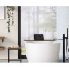 Looox Bath Collection WBSHELF69MW badplank 69 cm massief eiken old grey met inzet mat wit