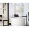 Looox Bath Collection WBSHELFBL69RVS badplank 69 cm massief eiken zwart met inzet geborsteld RVS