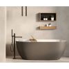 Looox Bath Collection WBSHELF69MW badplank 69 cm massief eiken old grey met inzet mat wit