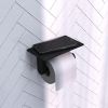 Brauer 5-S-223 toilet roll holder with shelf matt black