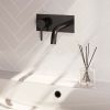 Brauer Carving 5-S-083-B6 inbouw wastafelmengkraan met gebogen uitloop en afdekplaat model A2 mat zwart