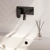 Brauer Edition 5-S-083-B3 inbouw wastafelmengkraan met gebogen uitloop en afdekplaat model C2 mat zwart