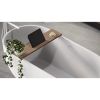 Looox Bath Collection WBSHELF69MW badplank 69 cm massief eiken old grey met inzet mat wit