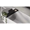 Looox Bath Collection WBSHELFBL69MZ badplank 69 cm massief eiken zwart met inzet mat zwart
