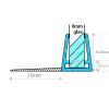 Exa-Lent Universal DS091008 - G08014100 helder doucheprofiel 1 flap horizontaal 100cm - 8mm