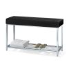 Decor Walther 0503305 DW 67 zitbankje met legplank chroom/ kunstleder zwart
