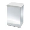 Decor Walther 0506450 CASE HK 1 KW wasmand/ hocker 50x32x32cm RVS gepolijst/ kunstleder wit