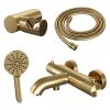 Brauer Carving 5-GG-085-4 opbouw baddouche thermostaatkraan SET 04 goud geborsteld PVD