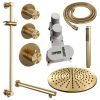 Brauer Carving 5-GG-110 thermostatische inbouw regendouche SET 14 goud geborsteld PVD