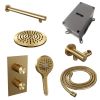 Brauer Carving 5-GG-127 thermostatische inbouw regendouche 3-weg omstelling SET 31 goud geborsteld PVD