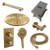 Brauer Carving 5-GG-128 thermostatische inbouw regendouche 3-weg omstelling SET 32 goud geborsteld PVD