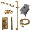 Brauer Carving 5-GG-133 thermostatische inbouw regendouche 3-weg omstelling SET 37 goud geborsteld PVD
