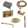 Brauer Carving 5-GG-186 thermostatische inbouw regendouche met drukknoppen SET 51 goud geborsteld PVD