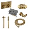 Brauer Carving 5-GG-188 thermostatische inbouw regendouche met drukknoppen SET 53 goud geborsteld PVD