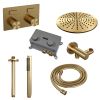 Brauer Carving 5-GG-189 thermostatische inbouw regendouche met drukknoppen SET 54 goud geborsteld PVD