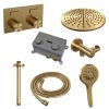 Brauer Carving 5-GG-195 thermostatische inbouw regendouche met drukknoppen SET 60 goud geborsteld PVD