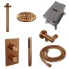Brauer Carving 5-GK-125 thermostatische inbouw regendouche 3-weg omstelling SET 29 koper geborsteld PVD