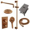 Brauer Carving 5-GK-141 thermostatische inbouw regendouche 3-weg omstelling SET 45 koper geborsteld PVD