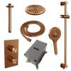 Brauer Carving 5-GK-143 thermostatische inbouw regendouche 3-weg omstelling SET 47 koper geborsteld PVD