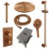 Brauer Carving 5-GK-144 thermostatische inbouw regendouche 3-weg omstelling SET 48 koper geborsteld PVD