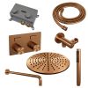 Brauer Carving 5-GK-187 thermostatische inbouw regendouche met drukknoppen SET 52 koper geborsteld PVD