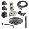 Brauer Carving 5-GM-100 thermostatische inbouw regendouche SET 04 gunmetal geborsteld PVD
