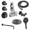 Brauer Carving 5-GM-105 thermostatische inbouw regendouche SET 09 gunmetal geborsteld PVD