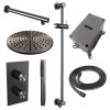 Brauer Carving 5-GM-134 thermostatische inbouw regendouche 3-weg omstelling SET 38 gunmetal geborsteld PVD