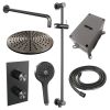 Brauer Carving 5-GM-142 thermostatische inbouw regendouche 3-weg omstelling SET 46 gunmetal geborsteld PVD
