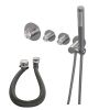 Brauer Carving 5-NG-095 thermostatische inbouw badkraan SET 01 RVS geborsteld PVD