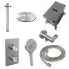 Brauer Carving 5-NG-131 thermostatische inbouw regendouche 3-weg omstelling SET 35 RVS geborsteld PVD