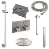 Brauer Carving 5-NG-200 thermostatische inbouw regendouche met drukknoppen SET 65 RVS geborsteld PVD